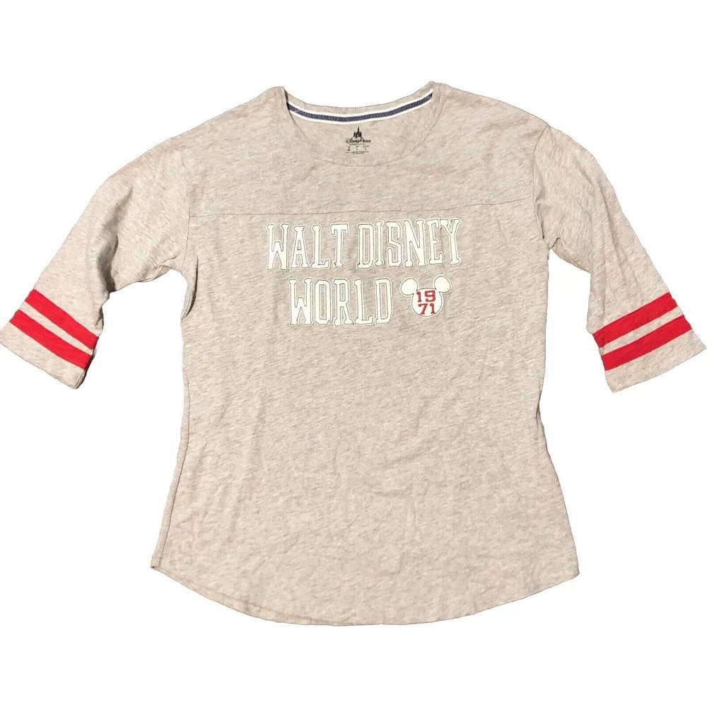 NEW‎ Walt DISNEY World PARKS 1971 Collegiate 3.4 Jersey Womens M TOP Shirt